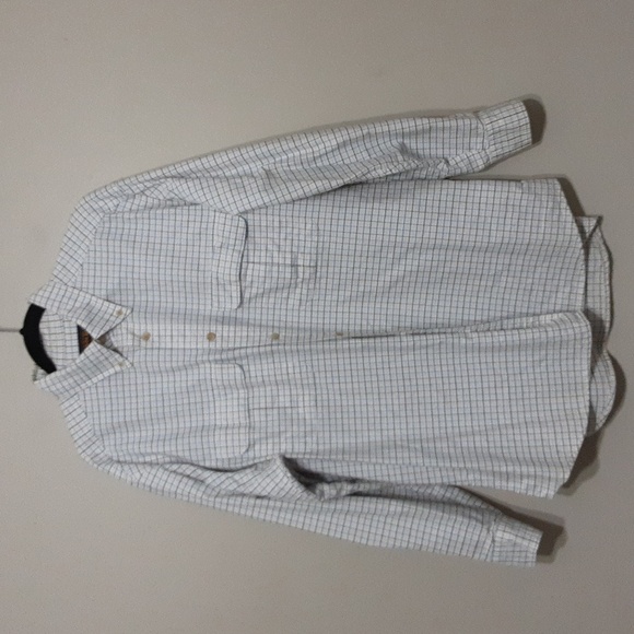 Woolrich men plaid casual button down shirt  L casual office y2k retro white - Picture 1 of 7